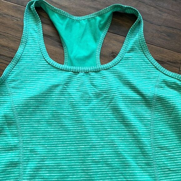 Teal Mint Green Tank Top Striped - Picture 4 of 5